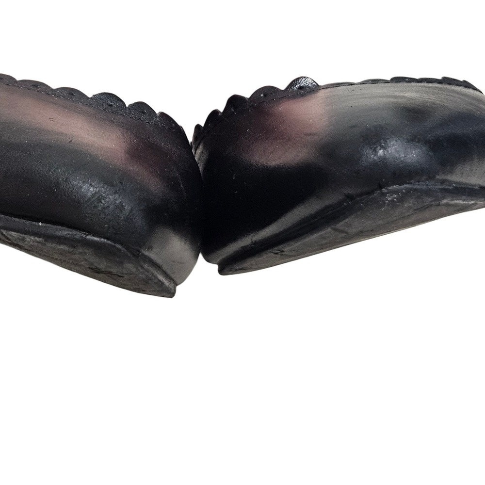 Jack Rogers Flats Womens 8 Black Leather Scalloped Pointed Toe d'Orsay Classic - Picture 9 of 14